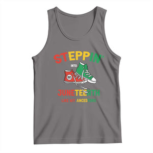Stepping into Juneteenth 1865 Tank Top Like My Ancestors Sneakers TS01 Deep Heather Print Your Wear