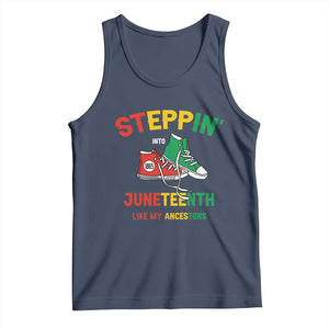 Stepping into Juneteenth 1865 Tank Top Like My Ancestors Sneakers TS01 Navy Print Your Wear