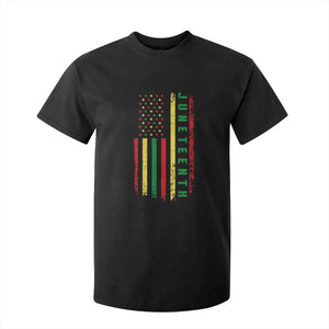 Juneteenth American Flag T Shirt For Kid Melanin Black Pride Pan African 1865 TS01 Black Print Your Wear