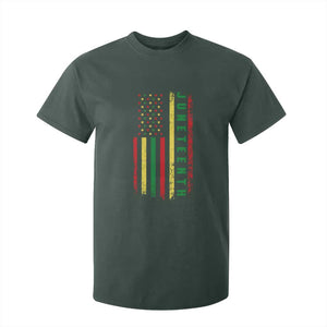 Juneteenth American Flag T Shirt For Kid Melanin Black Pride Pan African 1865 TS01 Dark Forest Green Print Your Wear