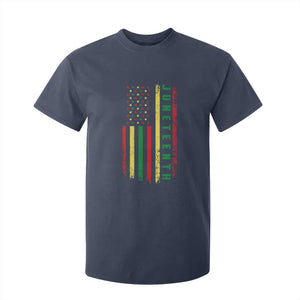 Juneteenth American Flag T Shirt For Kid Melanin Black Pride Pan African 1865 TS01 Navy Print Your Wear