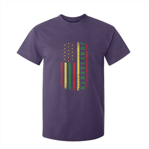 Juneteenth American Flag T Shirt For Kid Melanin Black Pride Pan African 1865 TS01 Purple Print Your Wear