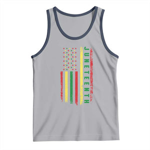 Juneteenth American Flag Tank Top Melanin Black Pride Pan African 1865 TS01 Athletic Heather Navy Print Your Wear