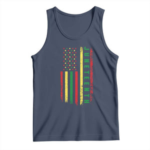 Juneteenth American Flag Tank Top Melanin Black Pride Pan African 1865 TS01 Navy Print Your Wear