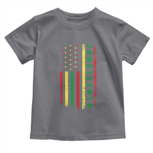 Juneteenth American Flag Toddler T Shirt Melanin Black Pride Pan African 1865 TS01 Charcoal Print Your Wear