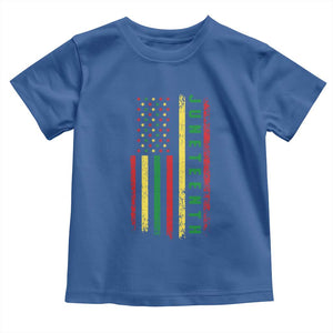 Juneteenth American Flag Toddler T Shirt Melanin Black Pride Pan African 1865 TS01 Royal Blue Print Your Wear