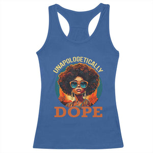 Black Women Unapologetically Dope Racerback Tank Top Juneteenth Black History TS01 Royal Blue Print Your Wear
