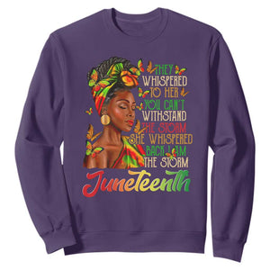 Juneteenth Sweatshirt I am The Storm Black Women Black History Month TS01 Purple Printyourwear