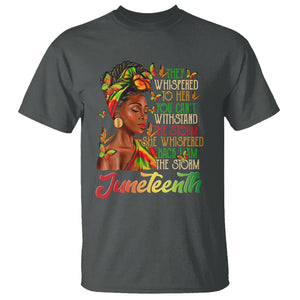 Juneteenth T Shirt I am The Storm Black Women Black History Month TS01 Dark Heather Printyourwear