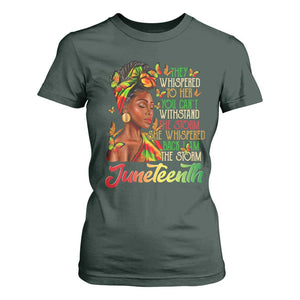 Juneteenth Black Women T Shirt For Women I Am The Storm Black History Month TS01 Dark Forest Green Print Your Wear