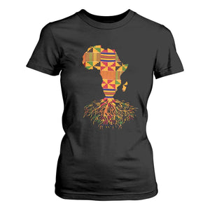 My Roots Black History T Shirt For Women With Traditional Kente and Africa Map TS01 Black Print Your Wear