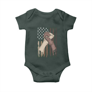 Black American Baby Onesie US Flag Holding Hands TS01 Print Your Wear
