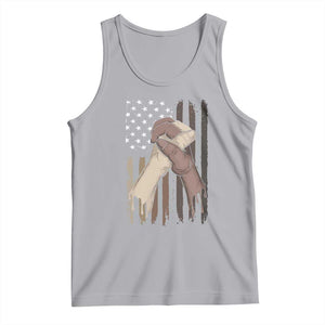 Black American Tank Top US Flag Holding Hands TS01 Athletic Heather Print Your Wear