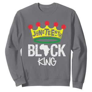 African King Sweatshirt Black King Black Power Black History Month 1865 Juneteenth TS01 Charcoal Printyourwear