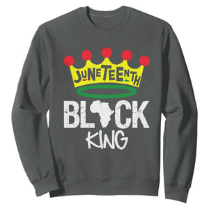 African King Sweatshirt Black King Black Power Black History Month 1865 Juneteenth TS01 Dark Heather Printyourwear