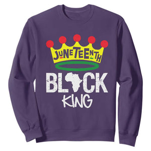 African King Sweatshirt Black King Black Power Black History Month 1865 Juneteenth TS01 Purple Printyourwear
