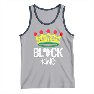 Juneteenth Black King Tank Top 1865 African Pride Black Power TS01 Athletic Heather Navy Print Your Wear