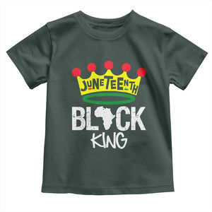 Juneteenth Black King Toddler T Shirt 1865 African Pride Black Power TS01 Dark Forest Green Print Your Wear