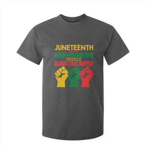 Juneteenth Is My Independence Day T Shirt For Kid Because BLM TS01 Dark Heather Print Your Wear