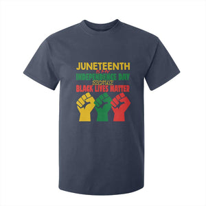 Juneteenth Is My Independence Day T Shirt For Kid Because BLM TS01 Navy Print Your Wear