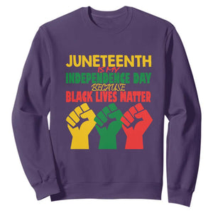 Juneteenth Is My Independence Day Sweatshirt Because BLM TS01 Purple Printyourwear
