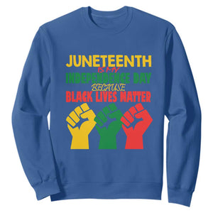 Juneteenth Is My Independence Day Sweatshirt Because BLM TS01 Royal Blue Printyourwear