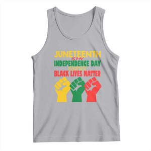 Juneteenth Is My Independence Day Tank Top Because BLM TS01 Athletic Heather Print Your Wear