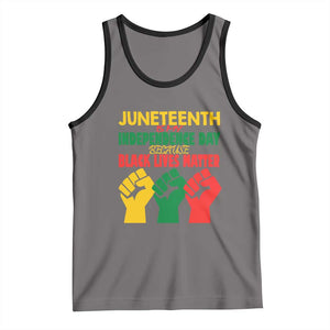 Juneteenth Is My Independence Day Tank Top Because BLM TS01 Deep Heather Black Print Your Wear