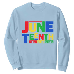 Juneteenth Free Ish Since 1865 Sweatshirt TS01 Light Blue Printyourwear