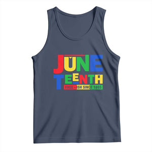 Juneteenth Free Ish Since 1865 Tank Top TS01 Navy Print Your Wear