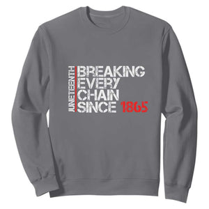Juneteenth Breaking Every Chain Sweatshirt Since 1865 TS01 Charcoal Printyourwear