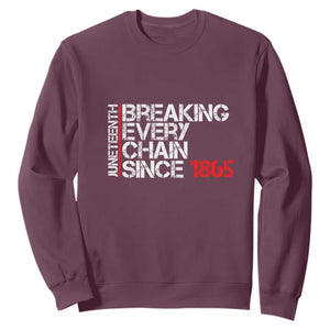 Juneteenth Breaking Every Chain Sweatshirt Since 1865 TS01 Maroon Printyourwear