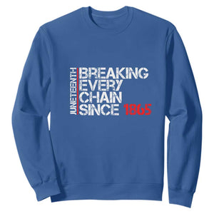 Juneteenth Breaking Every Chain Sweatshirt Since 1865 TS01 Royal Blue Printyourwear