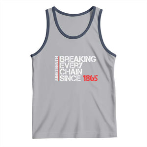 Juneteenth Breaking Every Chain Tank Top Since 1865 TS01 Athletic Heather Navy Print Your Wear