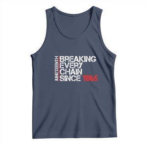 Juneteenth Breaking Every Chain Tank Top Since 1865 TS01 Navy Print Your Wear