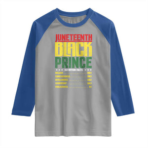 Juneteenth Black Prince Nutrition Facts Raglan Shirt TS01 Sport Gray Royal Print Your Wear