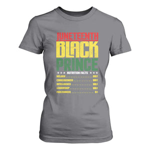 Juneteenth Black Prince Nutrition Facts T Shirt For Women TS01 Charcoal Print Your Wear