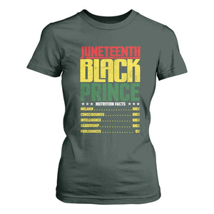 Juneteenth Black Prince Nutrition Facts T Shirt For Women TS01 Dark Forest Green Print Your Wear