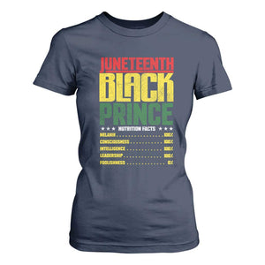 Juneteenth Black Prince Nutrition Facts T Shirt For Women TS01 Navy Print Your Wear