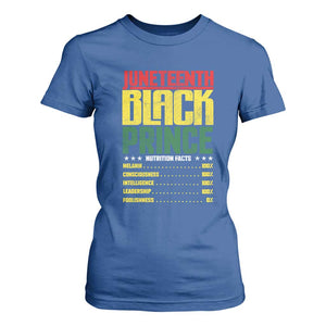 Juneteenth Black Prince Nutrition Facts T Shirt For Women TS01 Royal Blue Print Your Wear