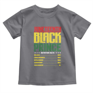 Juneteenth Black Prince Nutrition Facts Toddler T Shirt TS01 Charcoal Print Your Wear
