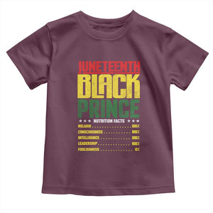 Juneteenth Black Prince Nutrition Facts Toddler T Shirt TS01 Maroon Print Your Wear