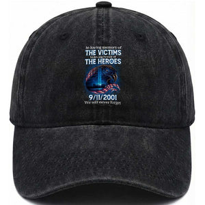 In Loving Honor of the Heroes Washed Cotton Baseball Cap Patriotic Gift for U.S. Dad, Grandpa, Firefighter TS01 Washed Cap Universal Fit Black Print Your Wear