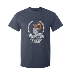 Black US Women Veteran T Shirt For Kid - Proud Female Military Army Girl TS01 Navy Print Your Wear
