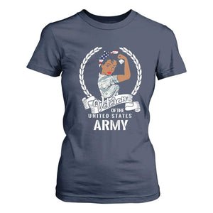 Black US Women Veteran T Shirt For Women - Proud Female Military Army Girl TS01 Navy Print Your Wear