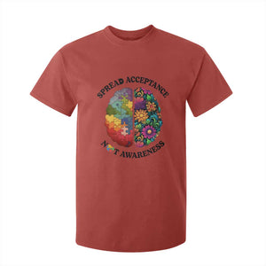 Accept Autism T Shirt For Kid Spread Acceptance Not Awareness Neurodiversity Brain TS01 Red Printyourwear