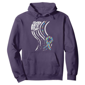 Autism Awareness Hoodie Spectrum Ribbon American Flag TS01 Purple Printyourwear
