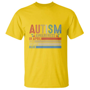 Autism Awareness Month T Shirt In April We Wear Blue Retro Vintage Puzzle Piece TS01 Daisy Printyourwear