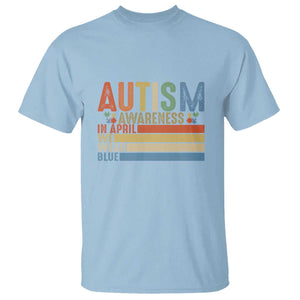 Autism Awareness Month T Shirt In April We Wear Blue Retro Vintage Puzzle Piece TS01 Light Blue Printyourwear