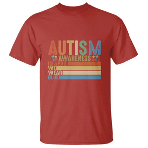 Autism Awareness Month T Shirt In April We Wear Blue Retro Vintage Puzzle Piece TS01 Red Printyourwear